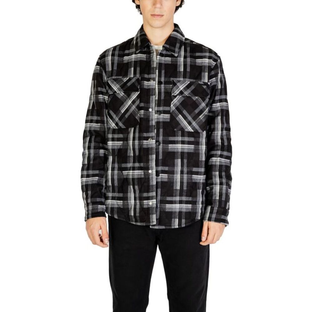Gianni Lupo Black Polyester Men's Coat